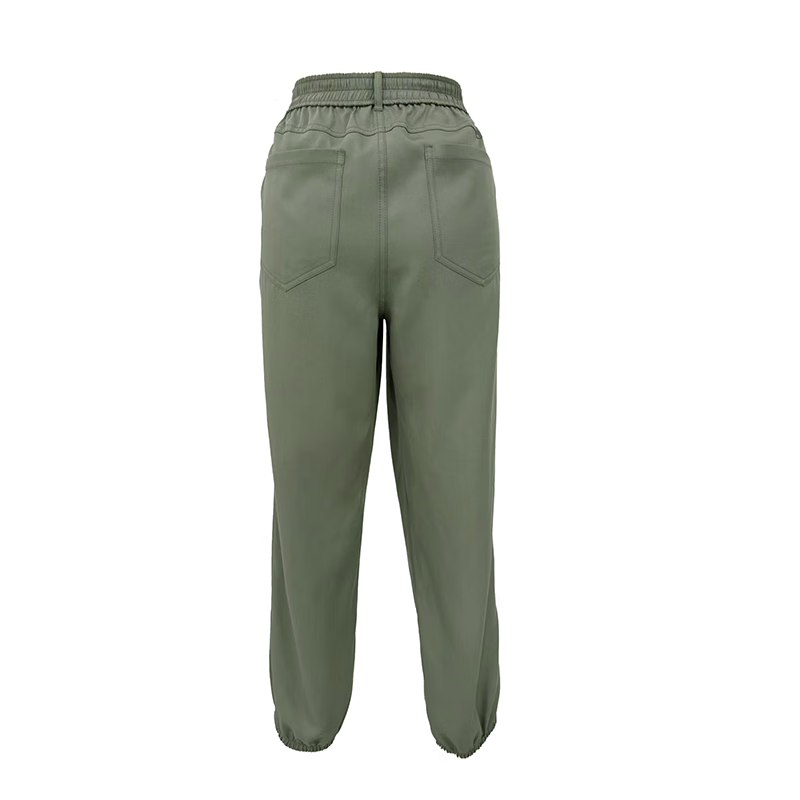 RUNFOND轻奢休闲裤女2025夏季新款显瘦宽松百搭运动束脚长裤 卡其色 轻薄 XL