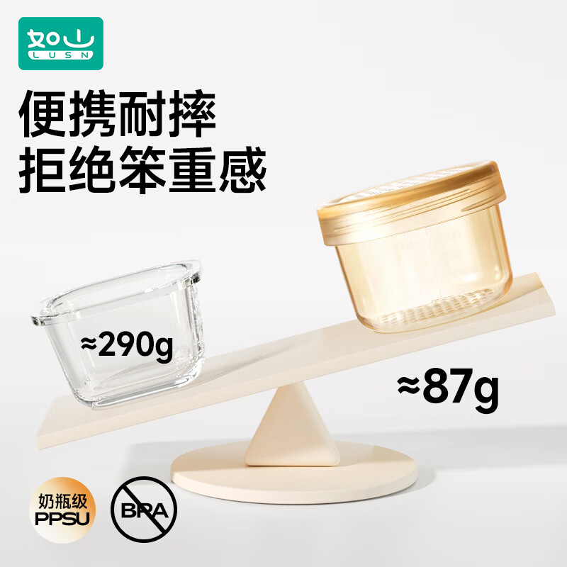 如山PPSU辅食盒婴儿专用辅食碗非玻璃可蒸煮蛋羹宝宝外出辅食工具 PPSU辅食盒--1个装 无规格