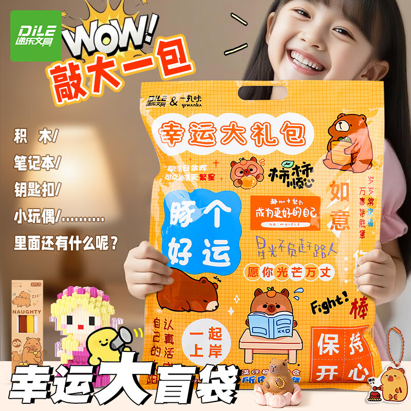 递乐六一儿童节卡皮巴拉文具盲盒惊喜盲袋儿童节礼物小学生奖励幼儿园生日毕业伴 KPMD-2511