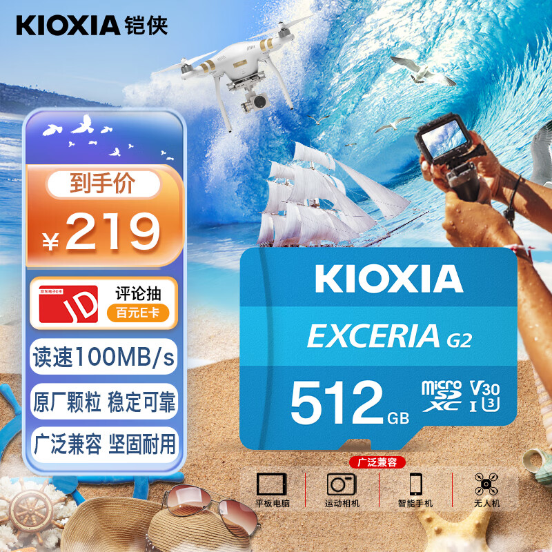 铠侠（Kioxia）512GB TF(microSD)存储卡 G2 系列 U3 A1 V30 行车记录仪&安防监控手机内存卡