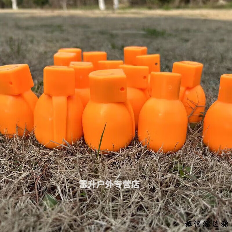 宰搂模拟手榴训练弹桔色轻822橡胶模型橘色教练塑料催泪模型 黑色2代260克4个