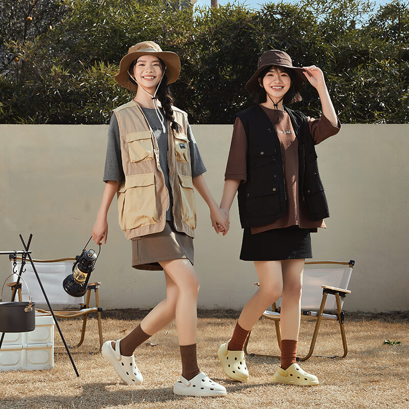 朴西奶酪夏季踩屎感洞洞鞋女透气包头外穿户外沙滩运动凉鞋 象牙白 39-40