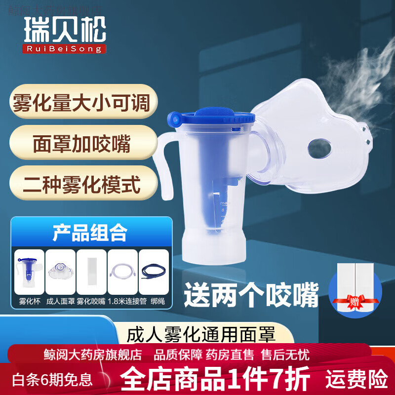 瑞貝松（RuiBeiSong）霧化面罩 家用 配件 通用 成人 醫用霧化杯 可調【1套優(yōu)惠】 成人霧化面罩X1套