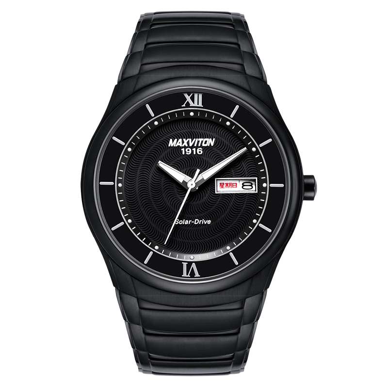 瑪斯威頓男士商務(wù)腕表休閑表防水光能表多功能手表太陽(yáng)能光能表男表 【06A】