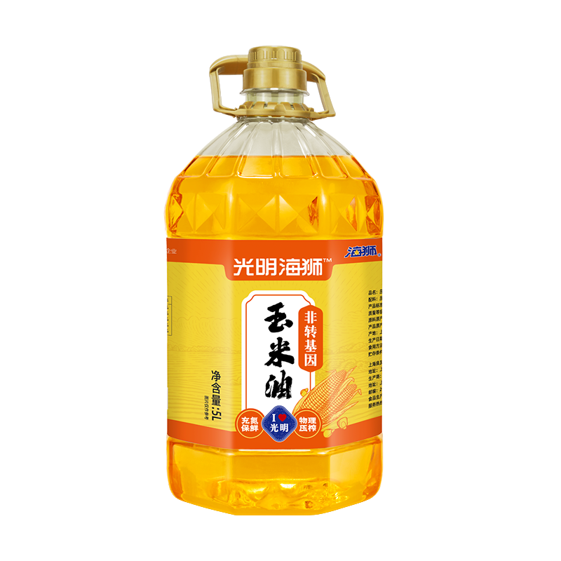 海狮食用油 非转基因压榨玉米油5L （富含植物甾醇）
