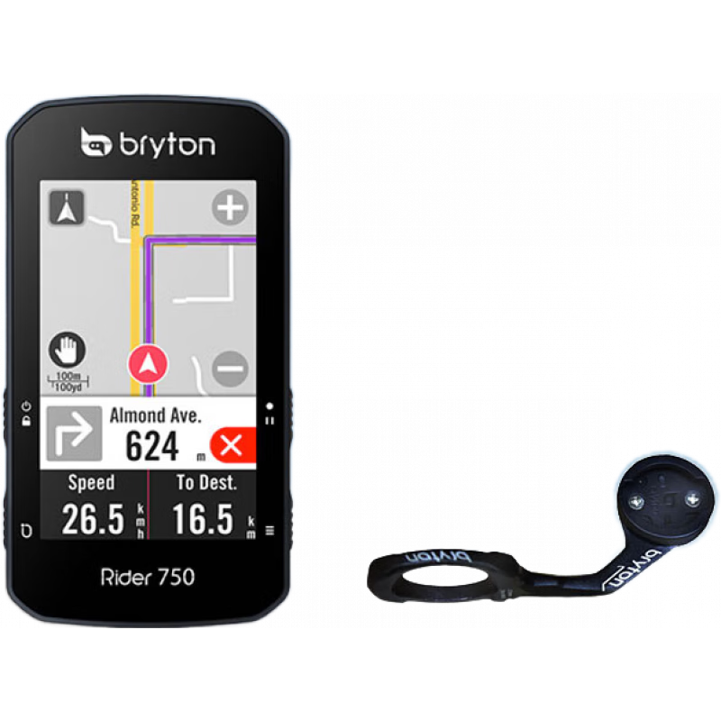 百銳騰【新品】bryton山地公路車(chē)自行車(chē)碼表中文防水無(wú)線(xiàn)騎行GPS碼表 750E 碼表+金屬支架