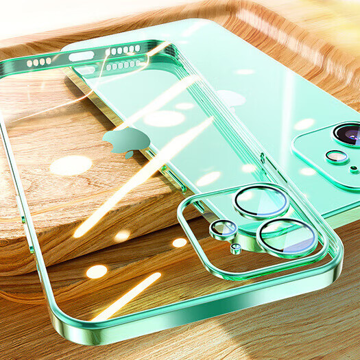 【甄选】适用iphone15手机壳tpu电镀自带镜头膜X苹果14promax软壳 粉色 iphone7/8