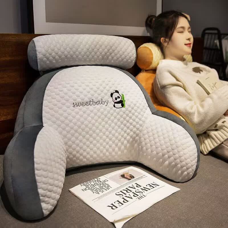 星寇夏凉3D冰豆豆床头靠垫软包护靠枕护腰靠背孕妇沙发枕床上看书枕头 sweet熊猫冰豆豆 含枕芯 标准