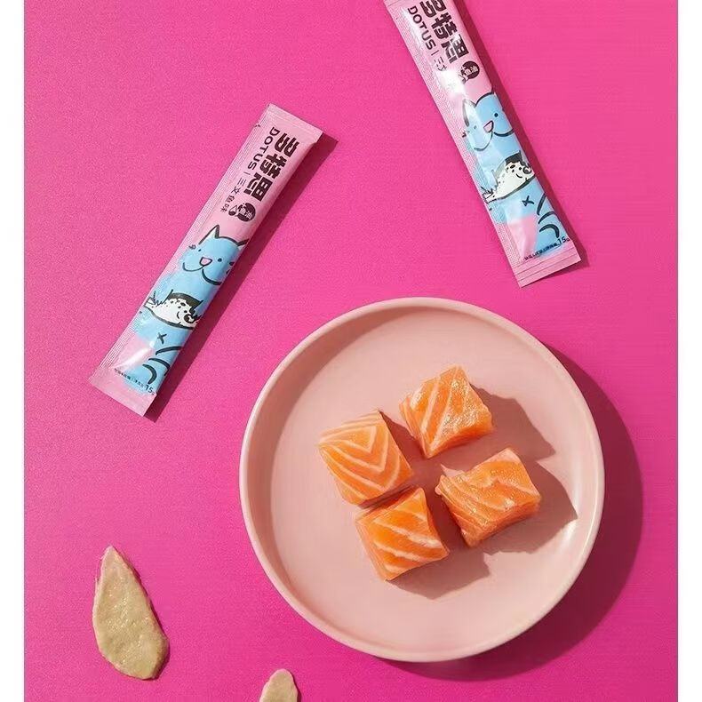 多特思貓條零食貓咪解饞補水幼貓成貓主食軟濕糧貓?zhí)蜥u魚油貓罐頭 三文魚口味新款 100支