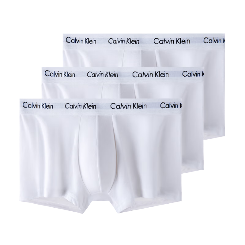 Calvin Klein CK 男士平角内裤套装 3条装 送男友礼物 U2664G 100白色 XL 