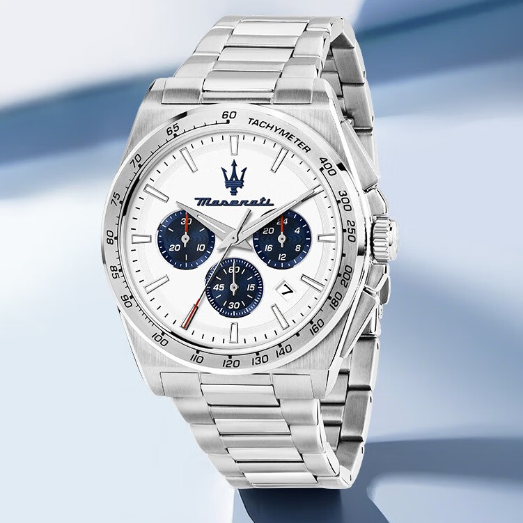 玛莎拉蒂(MASERATI)手表男迪通拿十大名表探索者竞速运动石英表男表高级感生日礼物 【迪通拿】潮流海蓝 R8873652007