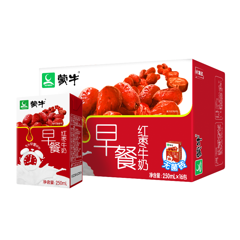 蒙牛 蒙牛早餐奶红枣味牛奶 250ml*16盒