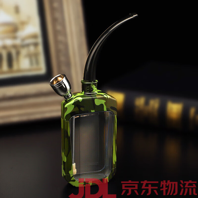 諍友 （JOYO）水煙壺全套水煙斗男士雙重過濾器水煙筒袋鍋卷煙料絲阿拉伯桶 H816  黑綠色 帶皮管 一壺三用