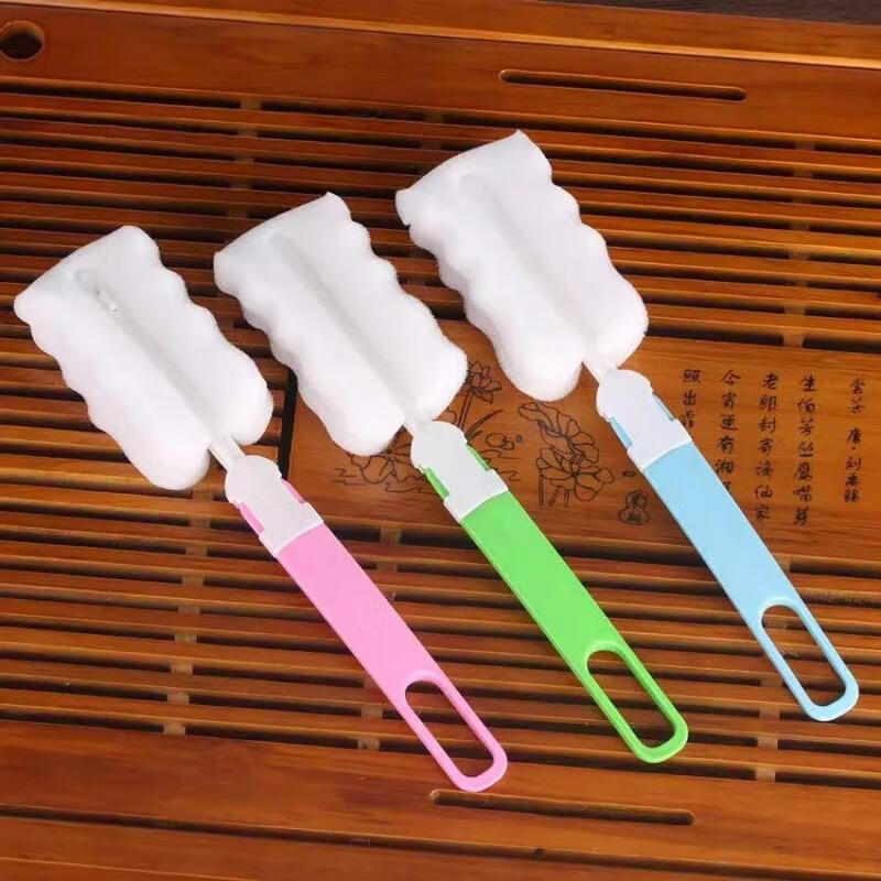 拜杰杯刷海绵刷子清洁刷长柄刷玻璃杯茶杯酒瓶多功能洗刷工具 多功能海绵清洗刷【颜色随机】