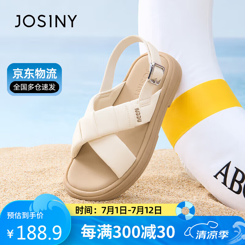 ׿ʫ��ɳ̲��ЬŮ��Ь2025�¿���Բͷ��������ճ�С�����Ь �װ�ɫ 36