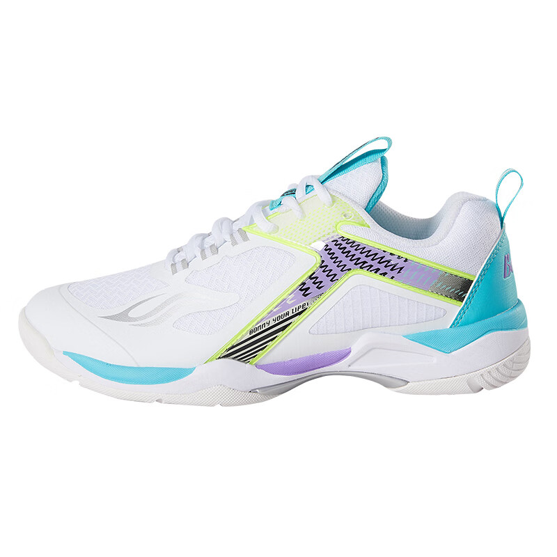 Bonny狂魔114羽毛球鞋男女款训练比赛鞋减震透气专业运动鞋子防滑耐磨 114蓝紫 1FWBYC114 46