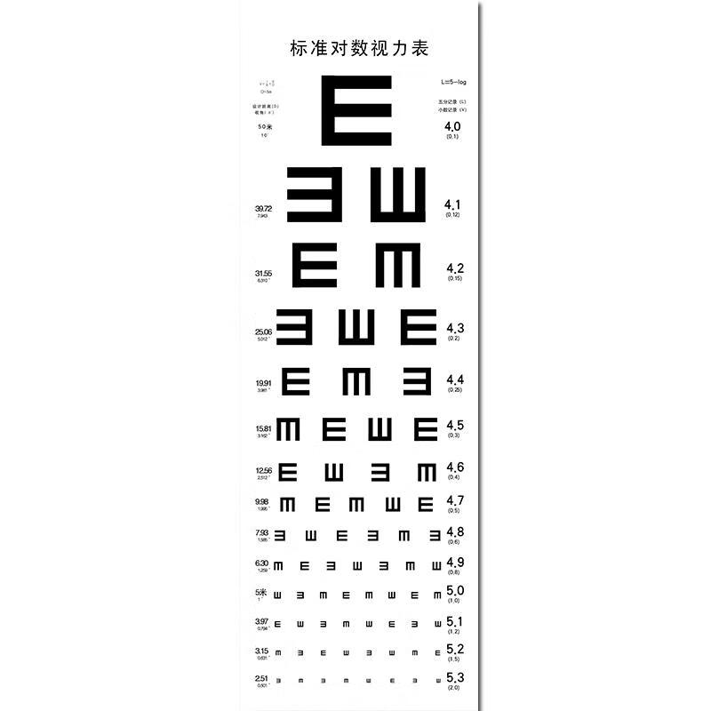 5米标准对数儿童检测对照表墙贴e字贴纸标准家用儿童 视力表