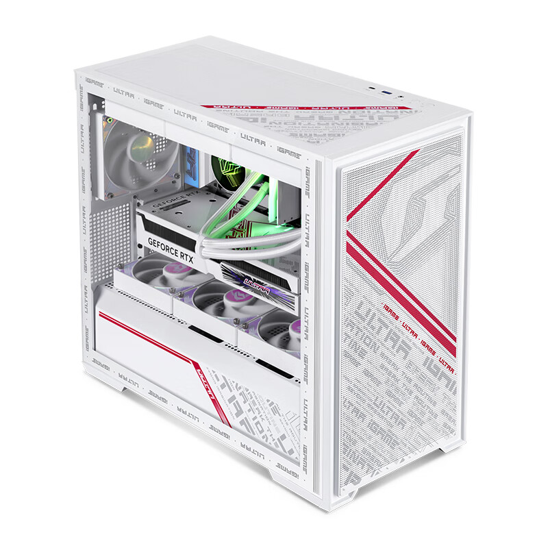 鑫谷iGame C23A Ultra W 定制电脑主机机箱双玻璃无立柱机箱 鑫谷电源机箱套餐 iGame C23MA Ultra Z+ 3把风扇
