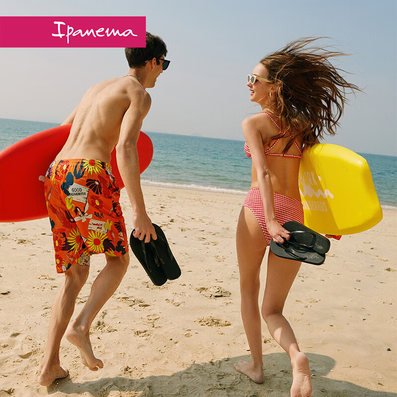 Ipanema【断码清仓】依帕男士经典纯色系列人字拖潮流夹脚外穿海边凉拖鞋 8041522164黑/白 39-40
