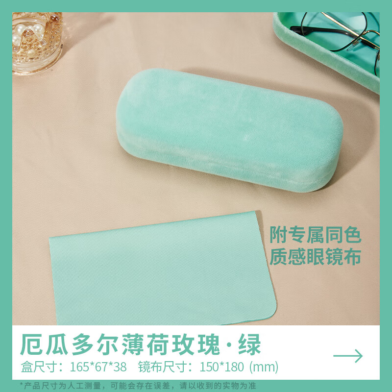 寶島眼鏡盒便攜女男款抗壓兒童學(xué)生大號可愛(ài)絨墨鏡收納眼睛盒 薄荷綠【帶同色鏡布】