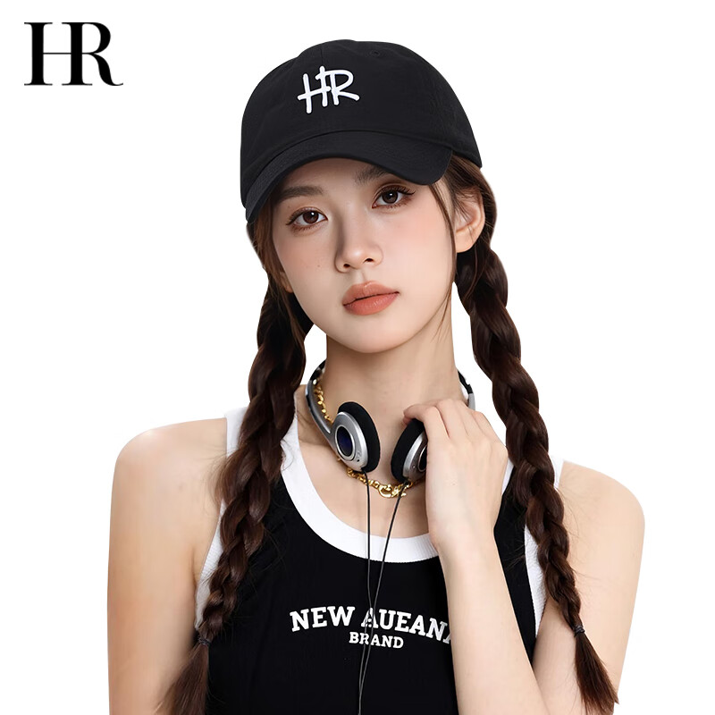 HR赫莲娜帽子男女同款夏季潮流棒球帽遮阳休闲百搭显脸小软顶鸭舌帽 黑色 均码 (55-60CM) 京东折扣/优惠券