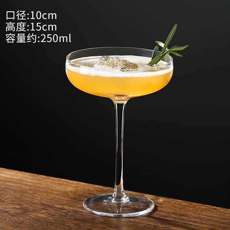 酒吧水晶玻璃日式鸡尾酒杯宽口高脚杯扩口马天尼杯碟形香槟杯饮品