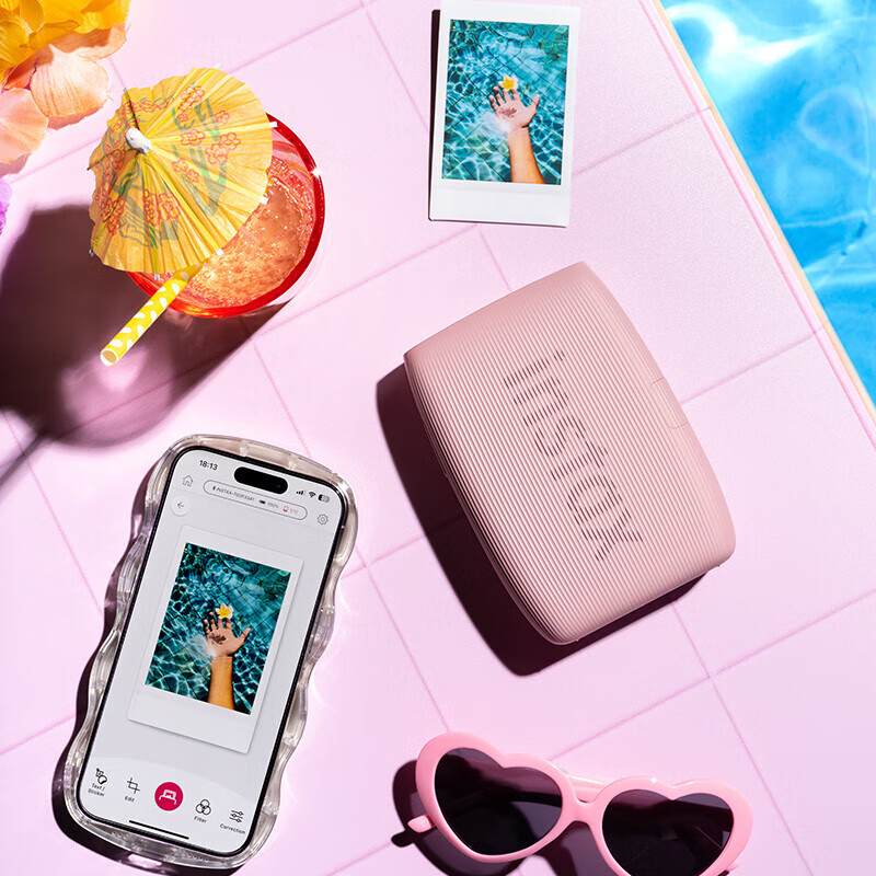 富士（FUJIFILM）instax mini link3 一次成像拍立得手机照片打印机口袋式便携打印机旅行送闺蜜女友情人节生日礼物 玫瑰粉【单机版】 套餐二【标配+相纸40张】