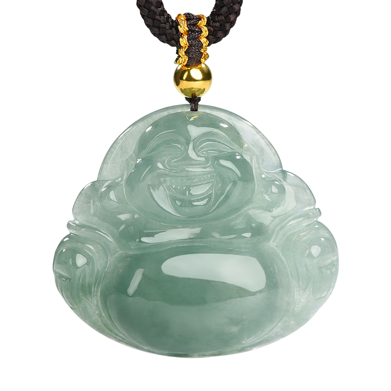 鳳禧(Phoenisess)A貨翡翠吊墜佛公吊墜女佛公彌勒佛笑佛項鏈掛件玉石 大肚佛