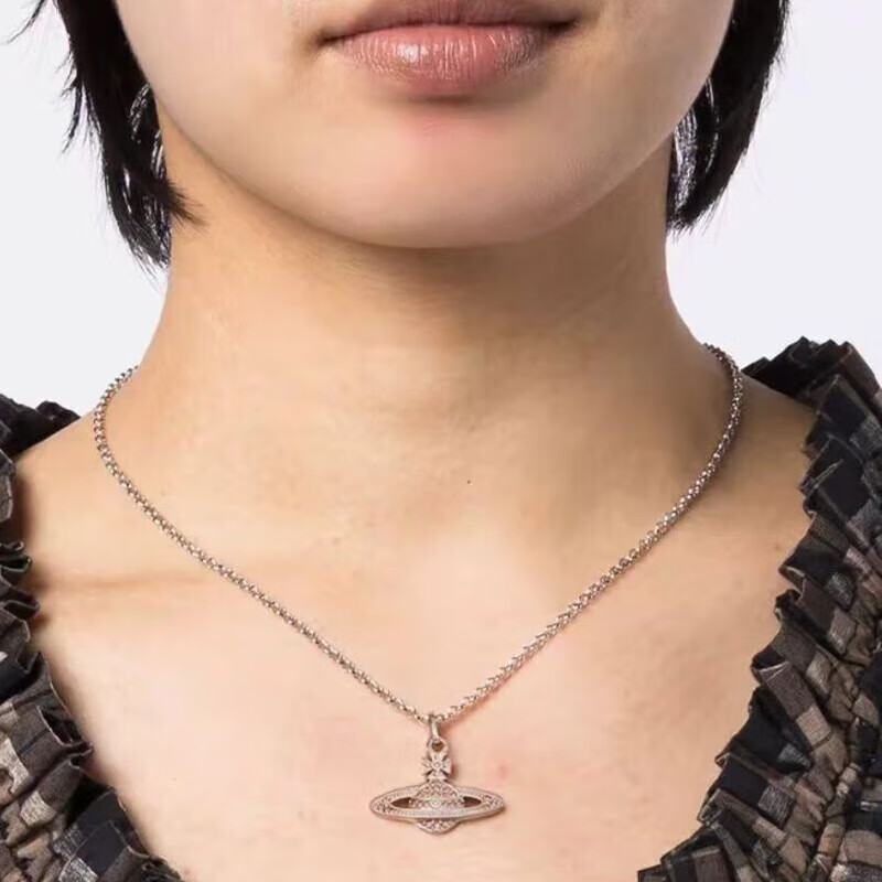 薇薇安·威斯特伍德（Vivienne Westwood）西太后项链土星吊坠项链女生锁骨链轻奢毛衣链送女友新年礼物 粉色-土星项链