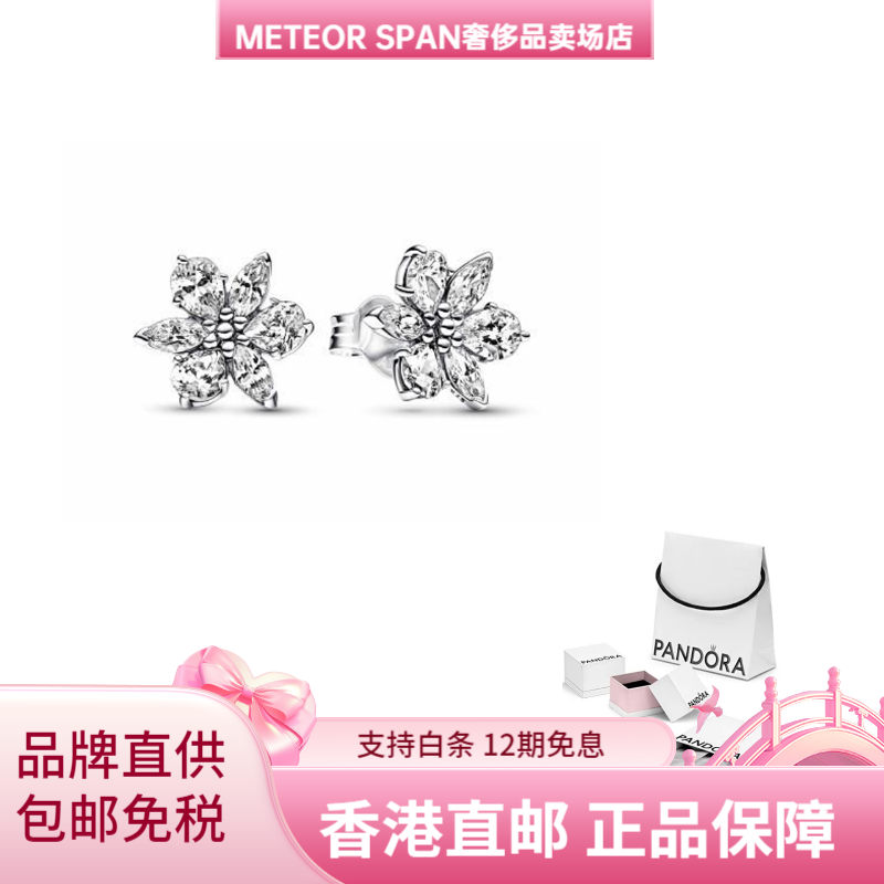 潘多拉（PANDORA）TrueTimeless系列閃爍雪花925銀耳釘女款銀色 銀色 F(均碼) 原盒原袋