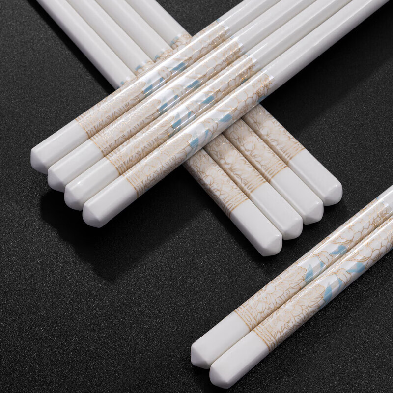 栢启歆陶瓷筷子套装耐高温易清洗家用防霉酒店家用中式餐具10双装高档 陶瓷筷 10双 时光漫步