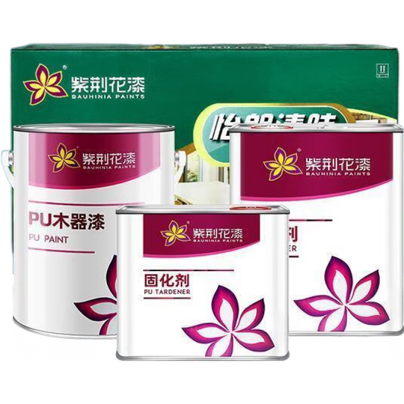 紫荊花漆（BAUHINIA PAINTS）PU木器漆清漆白漆聚酯套裝木家具漆9公斤 清底漆5公斤/組