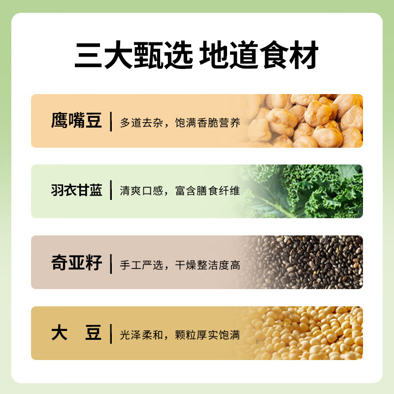 九物道黄芪党参豆浆粉便携早餐速溶冲饮原材饱腹感豆浆粉高蛋白质 羽衣甘蓝亚麻籽豆浆粉三袋（21*20g)