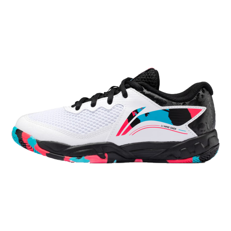 李宁儿童羽毛球鞋贴地飞行2Junior男女大童运动鞋训练鞋舒适宽楦 标准白/黑色-1 35.5