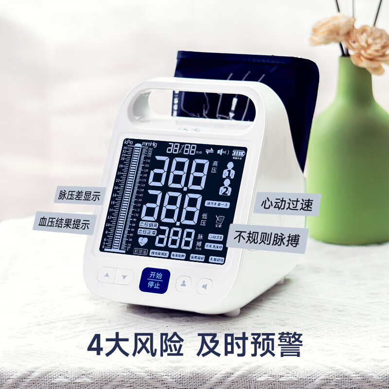 汉王柯氏音法电子血压计家用上臂式高精准大屏 柯氏音回放血压测量  锂电+柯氏音回放【颠爱式升级】FF690