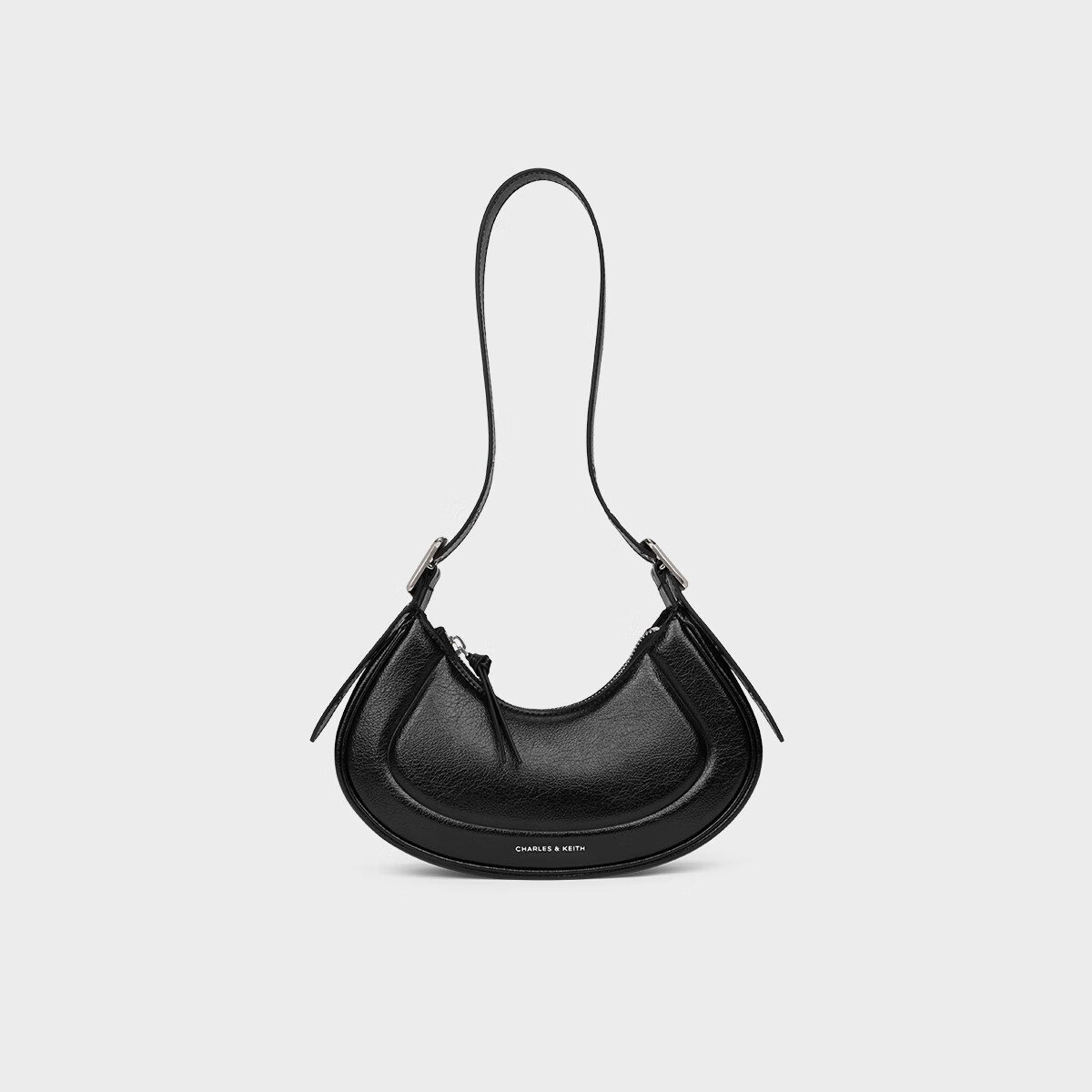 CHARLES&amp;KEITH腋下包新月造型女士单肩包CK2-20271258礼物送女友 Noir黑色 S