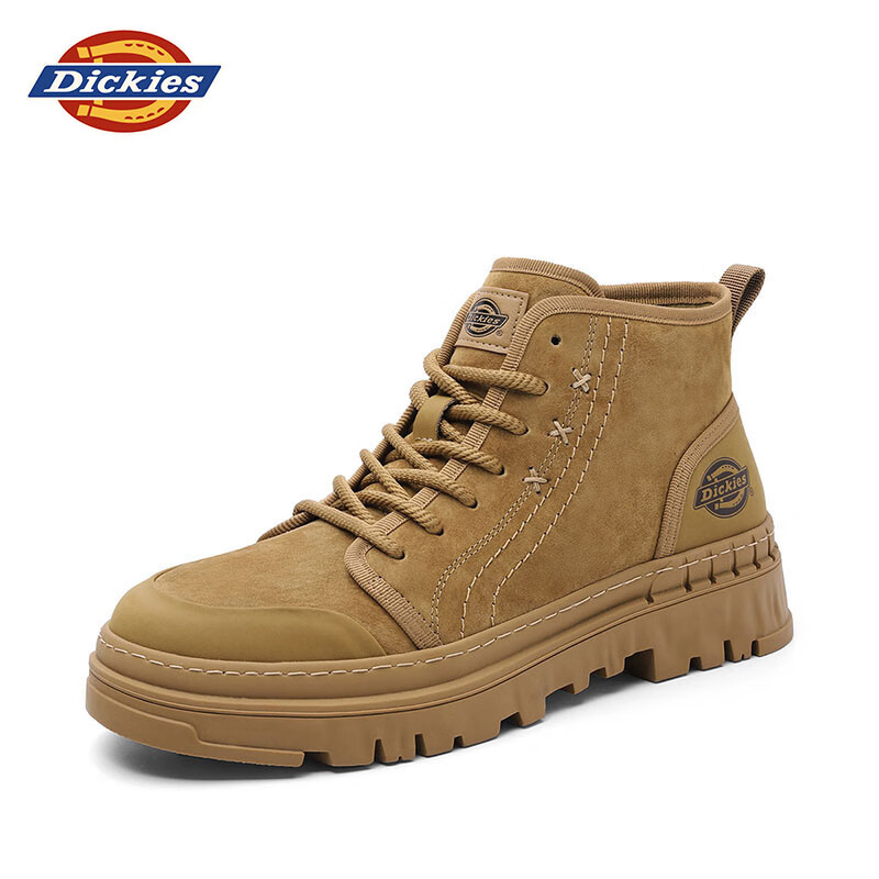 Dickies马丁靴男靴2025秋冬季靴子男款低帮工装靴厚底加绒短靴增高男鞋 棕色 42 【偏大一码，适合运动鞋43】