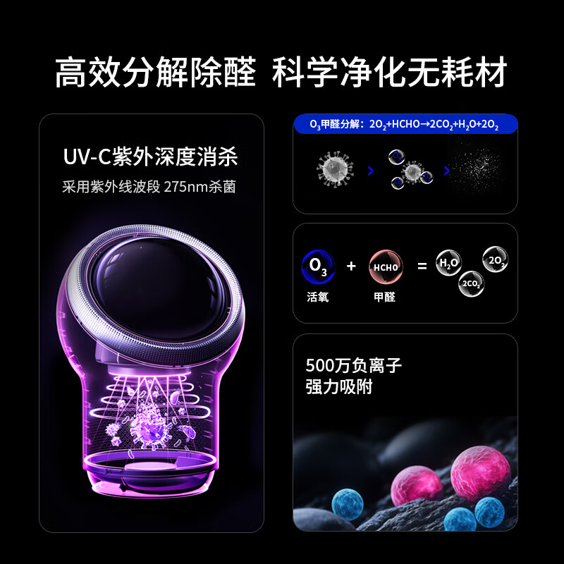 爱迪生Mars消杀级空气净化器除甲醛除菌除异味 月球款