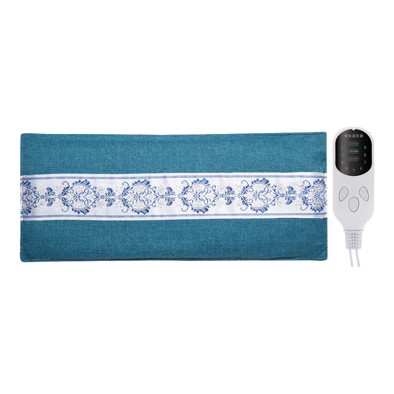 海盐热敷包盐袋电加热艾灸理疗热敷袋艾草护腰护膝肩颈椎送父母亲 【升级竹节蓝】+九档控温+双层药盐+4艾草包