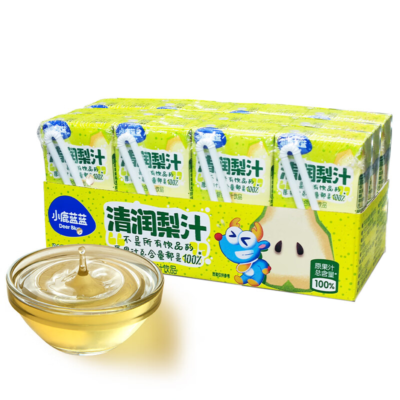 小鹿蓝蓝梨汁山楂汁清润5层保鲜材质不加香精色素防腐剂原果汁总含量100% 【清润梨汁】 125ml*12盒 京东折扣/优惠券