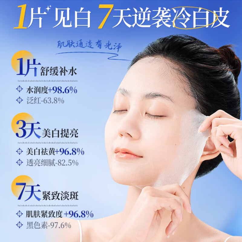 珀美博士 DR.BORMELL胖I东来377美白淡斑面膜祛斑补水保湿祛黄气暗沉提亮肤色烟酰胺女 1盒5片体验装【377美白祛斑淡斑】