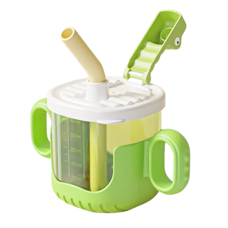 葆氏儿童水杯学饮杯吸管杯儿童牛奶杯宝宝喝水杯直饮杯带刻度300ml