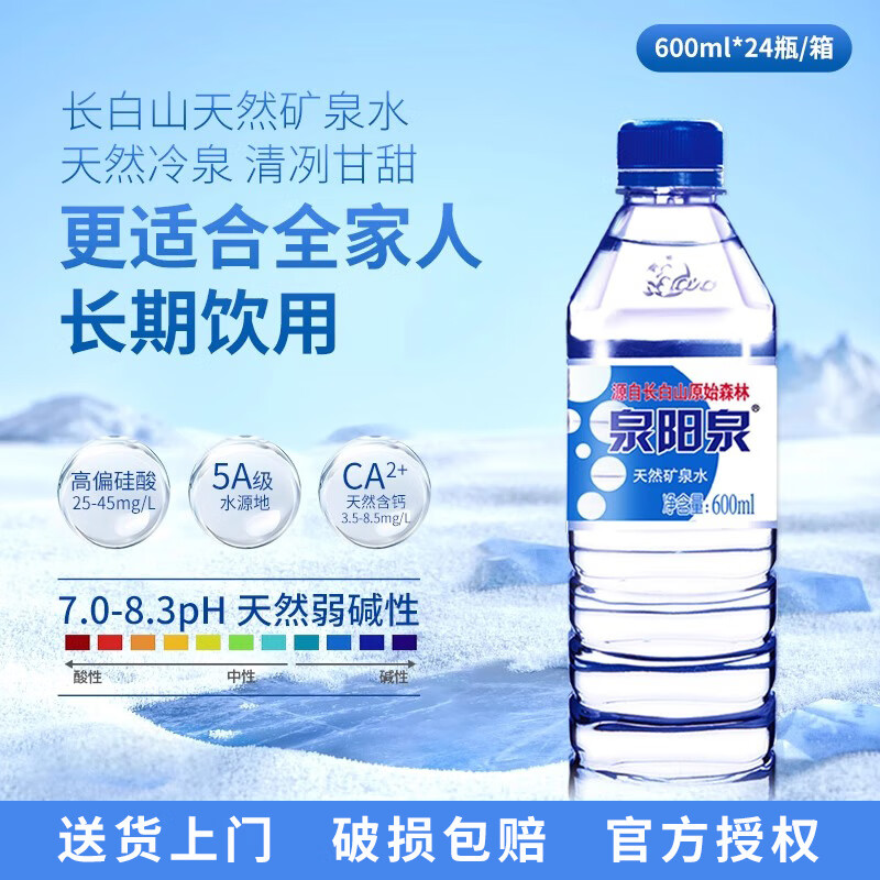 Ȫ��Ȫ��QUANYANGQUAN������ɽ��Ȼ��ȪˮСƿװ600ml*24ƿ��Ȫˮ�������� ��Ȫ������ˮ 600ml*24ƿ 39.9Ԫ