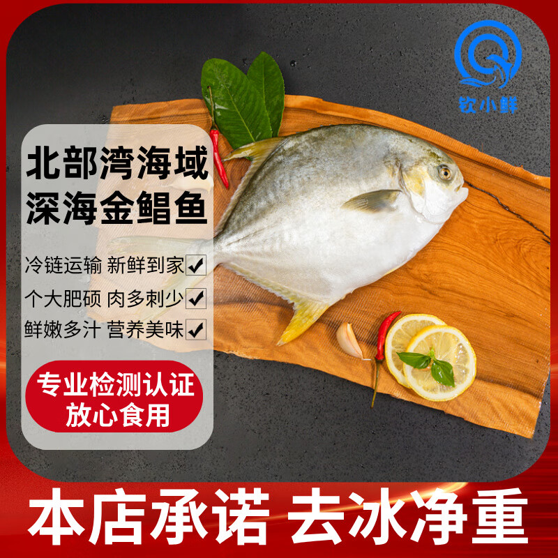 钦小鲜北部湾深海金鲳鱼检测认证肉多刺少海鲜生鲜深海鱼火锅食材端午聚 金鲳鱼 【2条*700-800克净重】 京东折扣/优惠券