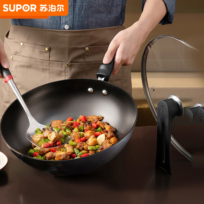 苏泊尔SUPOR 铸铁不易锈健康无涂层铁锅30cm炒菜锅EC30LF01