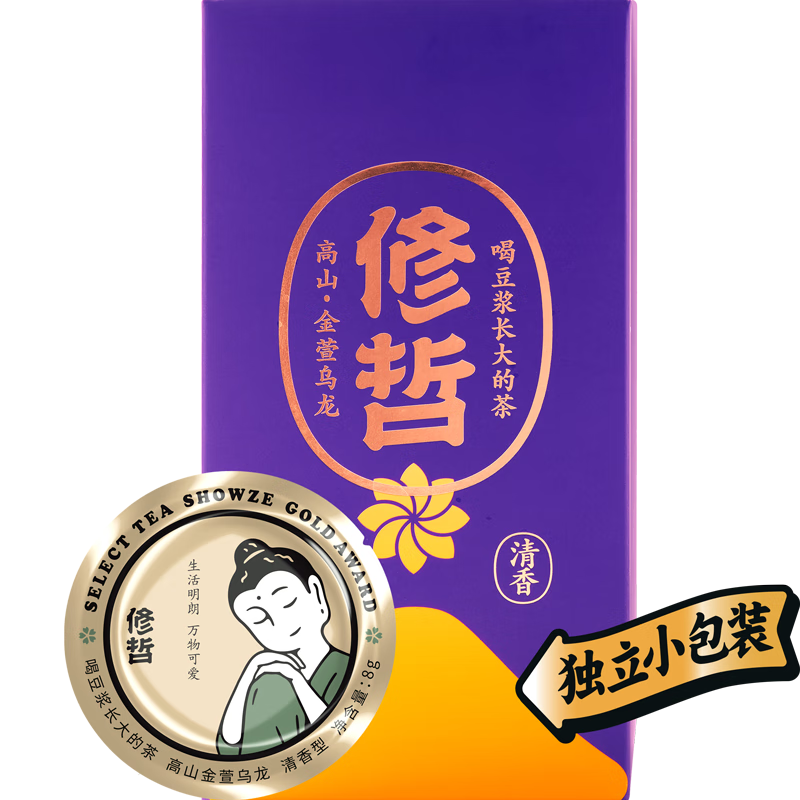 修哲（SHOWZE）高山茶冷萃茶金萱烏龍茶可冷泡清香型小包裝一盒80g (10小包)