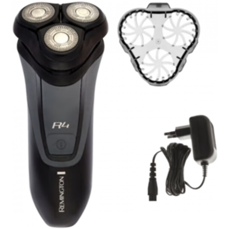 雷明登（Remington）R4系列男士旋轉剃須刀 可充電電動(dòng)剃須刀 雙軌刀片設計適合長(cháng)須/短須 貼面剃須 快速充電R4010 黑色 多向剃須刀頭