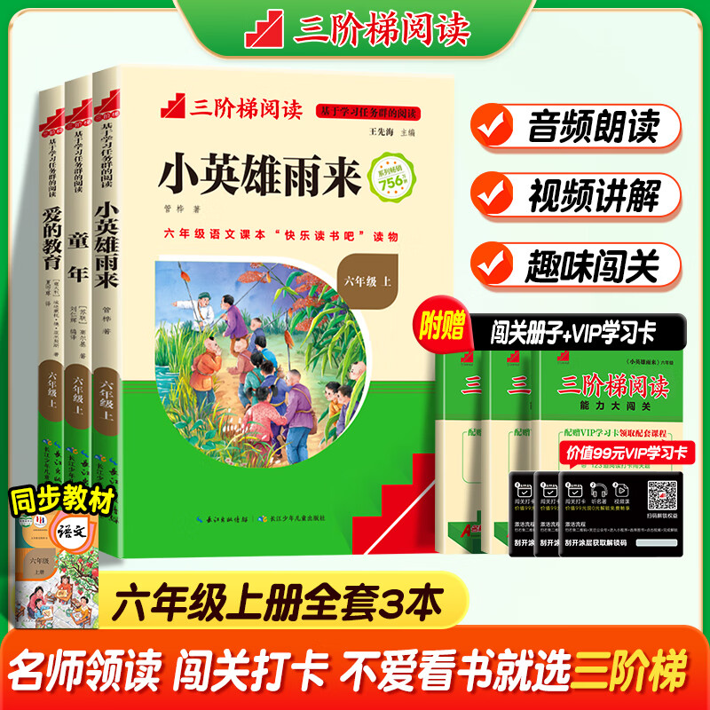 2024名校课堂快乐读书吧六年级上册下册 鲁滨逊漂流记 爱的教育 小英雄雨来 童年 三阶梯阅读文库小学生课外阅读书籍经典