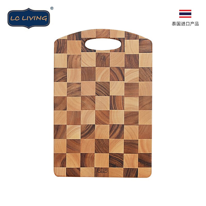 LC LIVING胖东来同款相思木菜板 泰国进口实木砧板切菜板方形提手家用案板 【精美礼盒】45x30x2cm