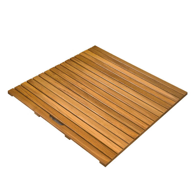 缅甸柚木浴室木踏板脚垫淋浴房防滑垫实木卫生间防腐木地板防水垫 40